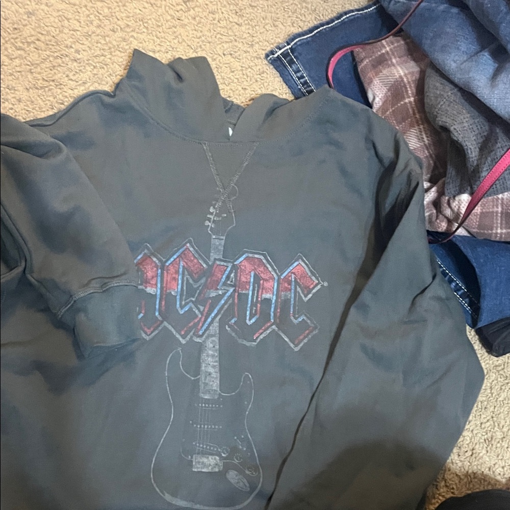 AC/DC Gray Sweatshirt with Red Logo